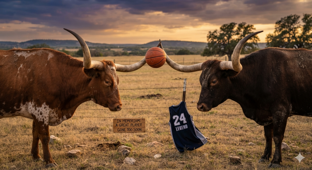 8/30/26 7:45 PM, A GREAT BASKETBALL PLAYER DEATH! AN UNTIMELY MANNER! VISION I SEE THESE TWO LONGHORN STEERS. THEY LIKE POKING EACH OTHER WITH THEIR STEERS BUT IN THE MIDDLE OF THE STEERS IS A BASKETBALL. 8/30/26 7:45 PM, A GREAT BASKETBALL PLAYER DEATH! AN UNTIMELY MANNER! VISION I SEE THESE TWO LONGHORN STEERS. THEY LIKE POKING EACH OTHER WITH THEIR STEERS BUT IN THE MIDDLE OF THE STEERS IS A BASKETBALL.